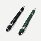 Push-action aluminum pen with rubber grip and stylus SKU 4207