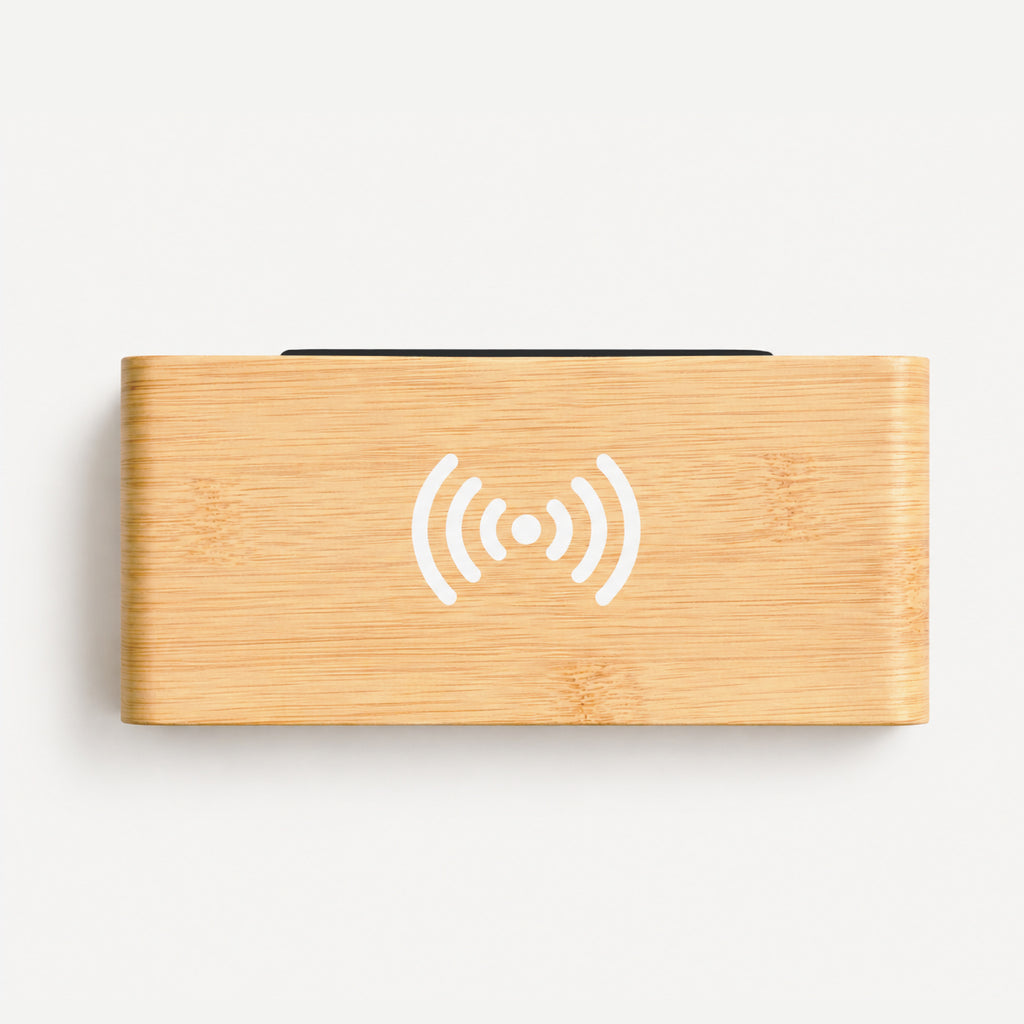 Wooden clock with charging dock SKU 5301